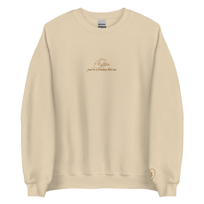 cowboy like me - Gold Thread Embroidery Crew Neck