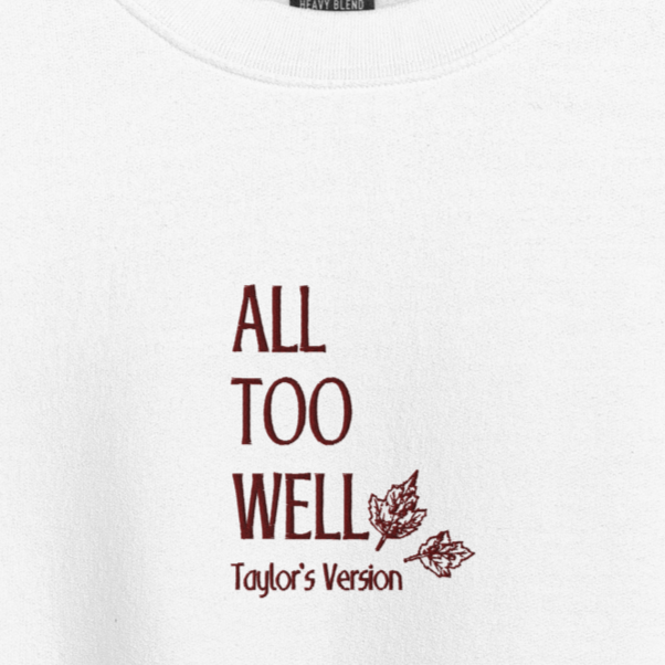 All Too Well - Red Thread Embroidery Crew Neck