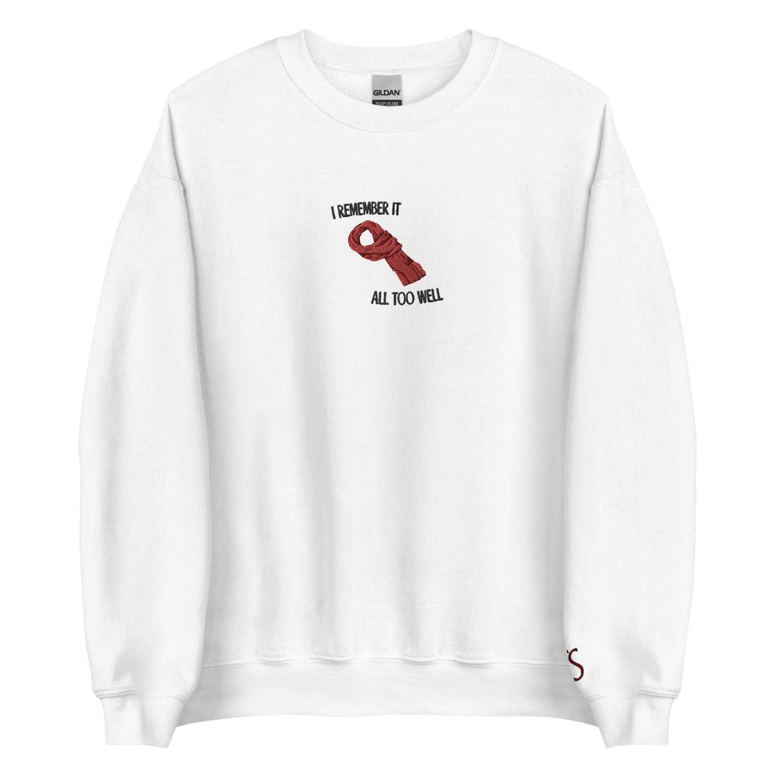 I Remember It All Too Well - Black Thread Embroidery Crew Neck