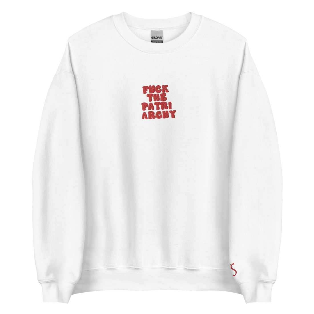 F*uck The Patriarchy - Red Thread Embroidery Crew Neck