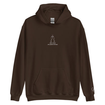 what a shame she’s fu*ked in the head - Embroidered Hoodie